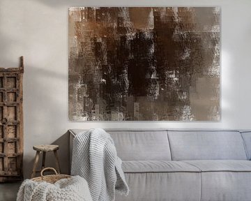 Abstract grunge in bruin beige aarde tinten van Maurice Dawson