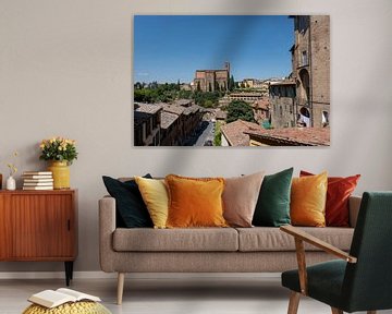 De middeleeuwse stad Siena in het zuiden van Toscane, Italië.