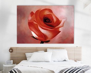 Einzelne rote Rose, gemalt von Tanja Udelhofen