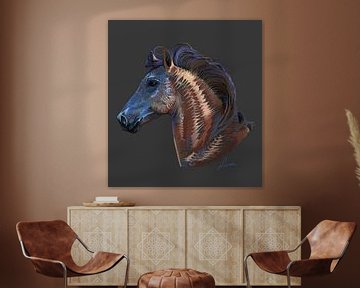 Copper horse by Linda van Kleef