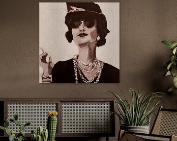 Black and white portret van Mieke Daenen