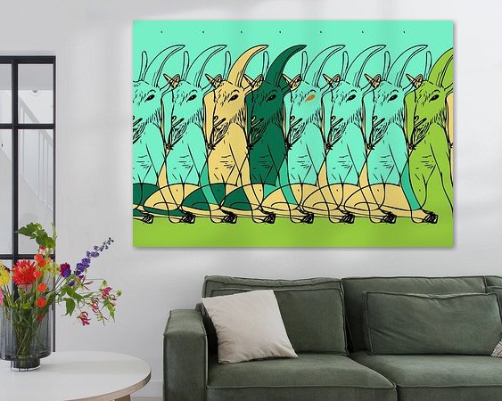 Voorbeeld van het werk in een kamer