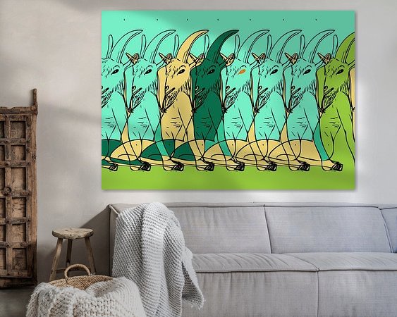 Voorbeeld van het werk in een kamer