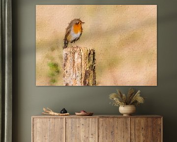 Robin looks to the left (painting) by Art by Jeronimo