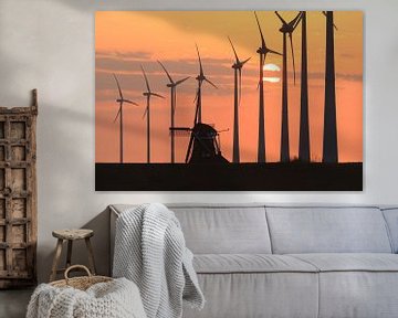 Windmill sunset by Sander van der Werf