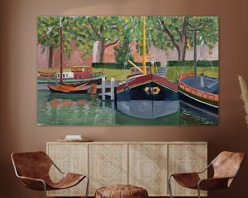 Barges by Antonie van Gelder Beeldend kunstenaar
