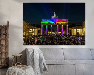 Berlin Skyline auf dem Brandenburger Tor von Frank Herrmann