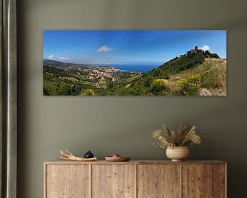 Collioure Panorama - historic village and Fort St. Elme in the south of France by Frank Herrmann