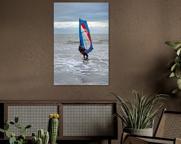 Windsurfer bij Domburg van MSP Canvas