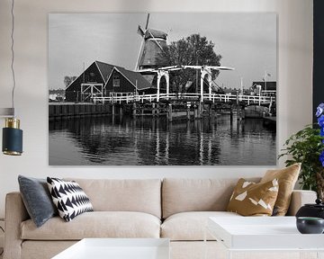 De haven van Harderwijk in zwart-wit