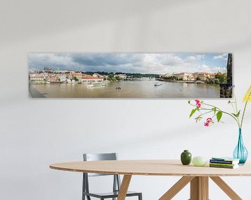 Uitzicht van de brug bij Keulen