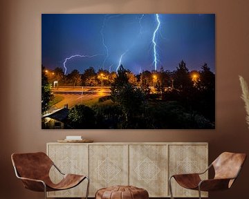 Lightning over Lelysad by Peter de Jong