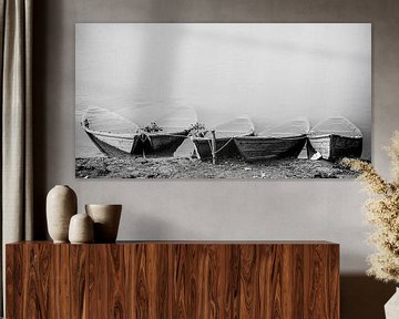 Black and white boats by Ellis Peeters