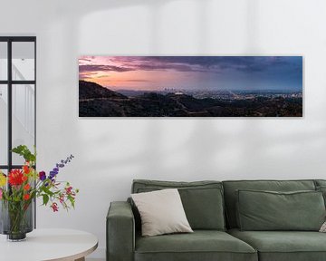 The skyline of Los Angeles at sunrise by Remco Piet