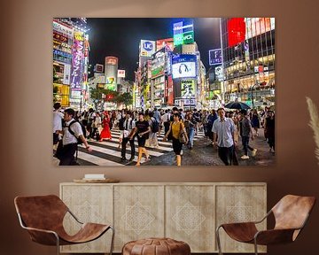 Shibuya crossing in de nacht van Jeffrey Schaefer