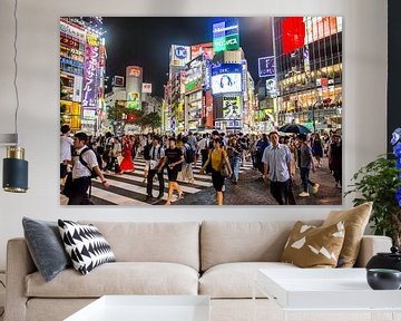 Shibuya crossing in de nacht van Jeffrey Schaefer