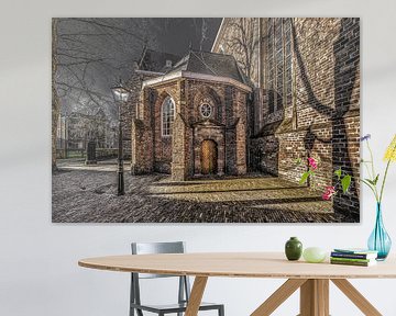 The side entrance of the Great Church of Leeuwarden by Harrie Muis