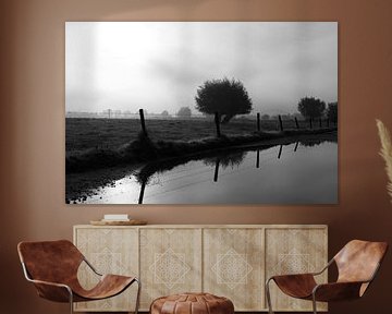 Uitzicht vanaf een ondergelopen wandelpad. van Maarleveld Fotografie