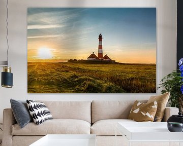 Sunrise at the Westerhever Lighthouse von Ursula Reins