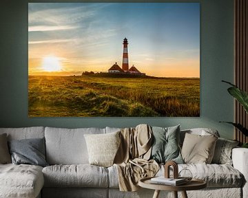Sunrise at the Westerhever Lighthouse von Ursula Reins