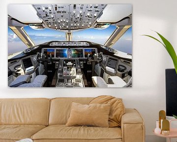 Boeing 787 Cockpit gedurende de vlucht - 1 van Jeffrey Schaefer
