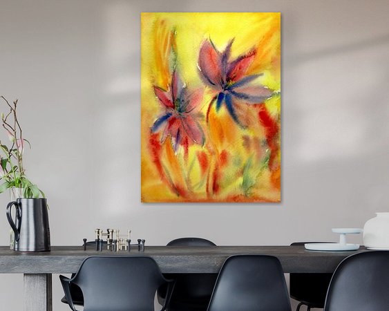 Voorbeeld van het werk in een kamer