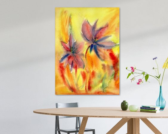 Voorbeeld van het werk in een kamer