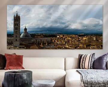 Panoramisch uitzicht over de Duomo van Siena in  Toscane van Robbert De Reus