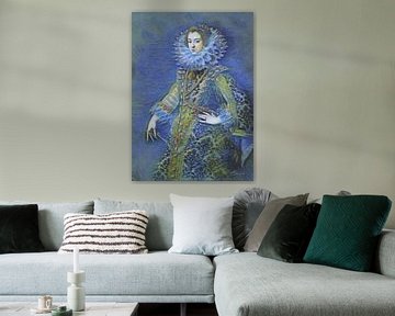 Starry Night with Queen Elizabeth of Bourbon by Slimme Kunst.nl