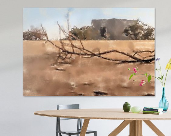 Voorbeeld van het werk in een kamer