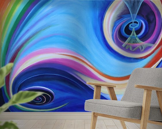 Voorbeeld van het werk in een kamer