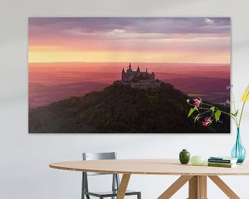 Le château de Hohenzollern au coucher du soleil