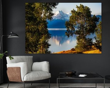Mount Cook spiegelend in Lake Pukaki