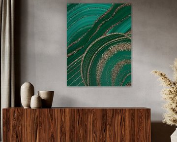 Green marble with gold by Floral Abstractions