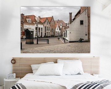 Fish market and statue of the dog in Harderwijk