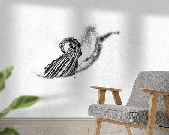 Voorbeeld van het werk in een kamer