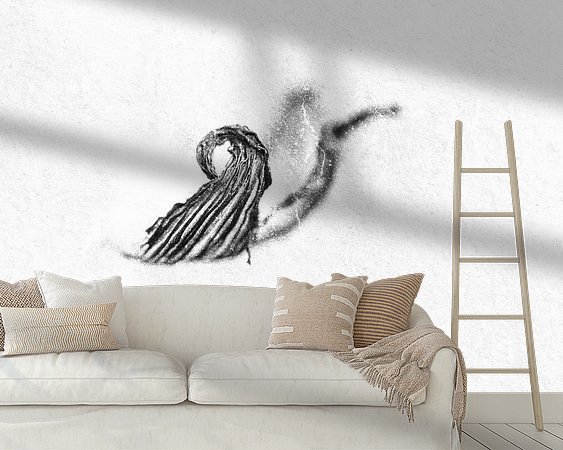 Voorbeeld van het werk in een kamer