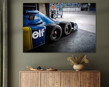 Tyrrell P34 six wheeler in pitbox van BG Photo