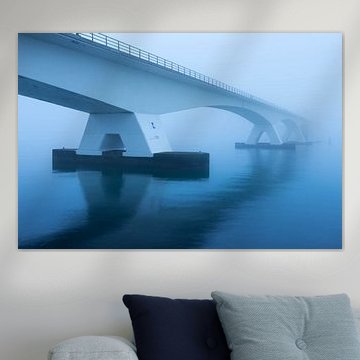 Zeeland bridge in the mist