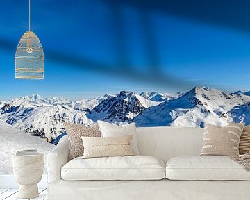 French Alps winter panoramic view