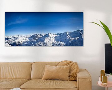 Panoramic view high up in the snowy mountains of the French Alps by Sjoerd van der Wal