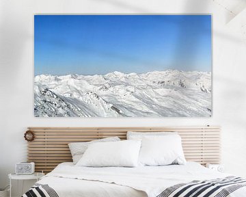 Panoramic view high up in the snowy mountains of the French Alps by Sjoerd van der Wal Photography