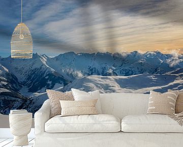 Panoramic view in the Tiroler Alps in Austria during winter by Sjoerd van der Wal Photography
