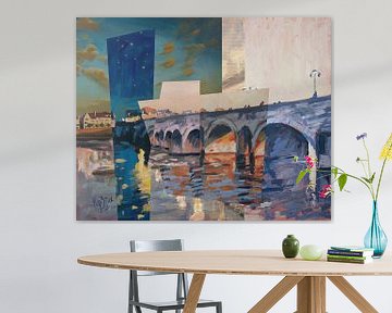 Collage Sint Servaasbrug (noordzijde) te Maastricht van Nop Briex