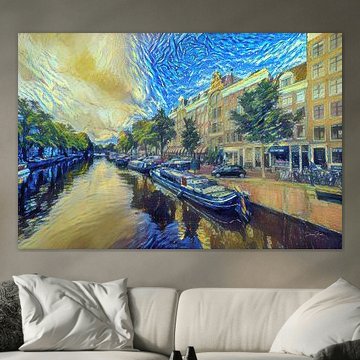 Peindre Amsterdam : les canaux d'Amsterdam dans le style de Van Gogh sur Slimme Kunst.nl