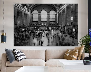 De tijd gaat voorbij in Grand Central Station, New York, zwart wit van Nynke Altenburg