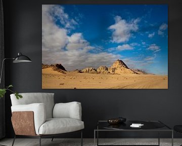 Sand dunes and rocks in the Wadi Rum desert in South Jordan - Middle East