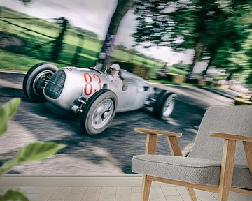 Auto Union Grand Prix Rennwagen Type C V16 op hoge snelheid van Sjoerd van der Wal Fotografie