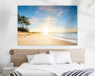 Lever de soleil sur la plage de l'île Maurice sur Fotos by Jan Wehnert