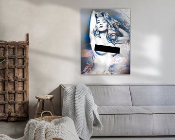 Madonna Wahrheit von Dare Naked Abstract Blau Orange von Art By Dominic